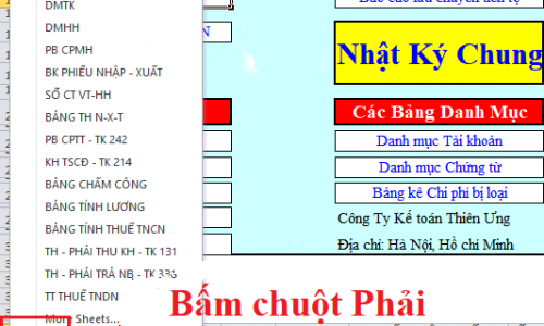 Các phím tắt trong Excel kế toán hữu ích